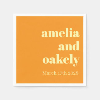 PERSONALIZED NAME & TEXT SIMPLE STYLISH WEDDING NAPKINS