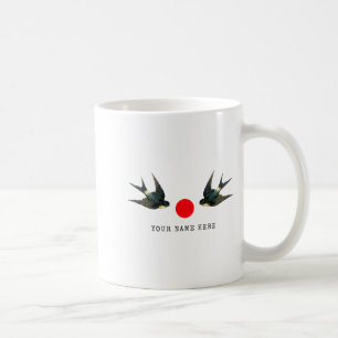 Personalized Name Text Swallow Japan Vintage T Shi Coffee Mug