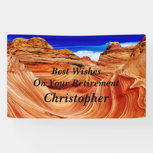 Personalized Name, Text The Wave Retirement Banner (Horizontal)
