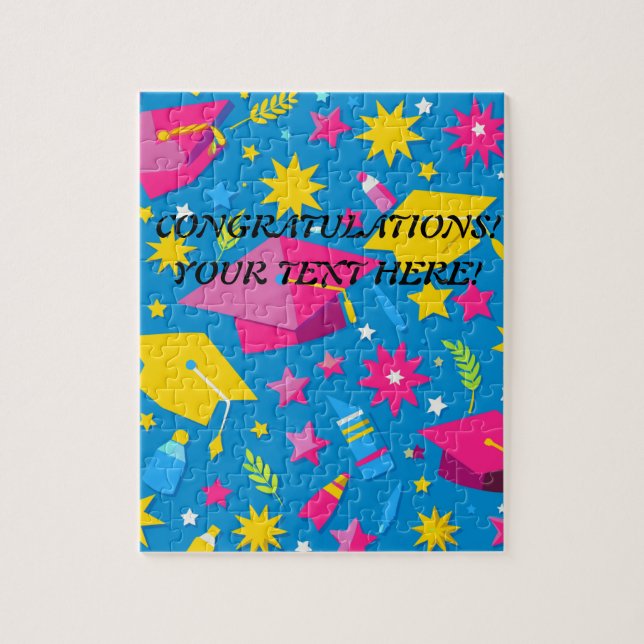 Personalized Name Text Unique Graduation Gift Jigsaw Puzzle (Vertical)