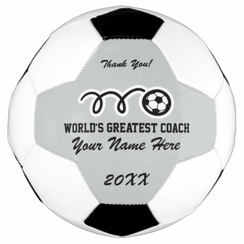 Personalized name thank you coach soccer ball