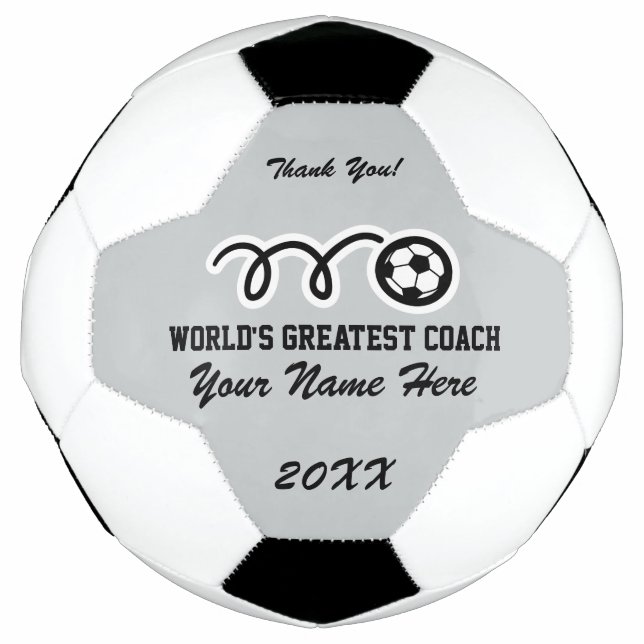 Personalized name thank you coach soccer ball (Front)