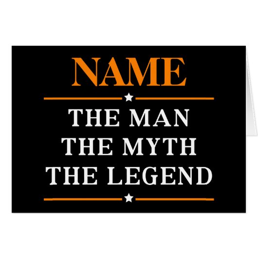 Personalized Name The Man The Myth The Legend (Front Horizontal)