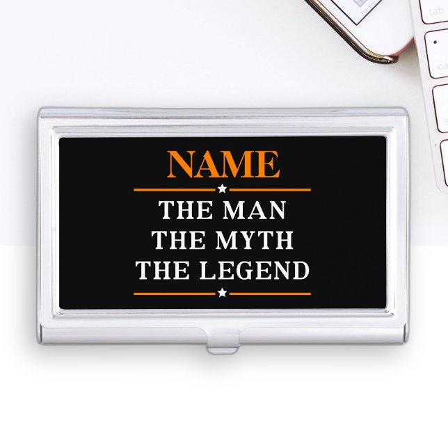 Personalized Name The Man The Myth The Legend Business Card Case (Creator Uploaded)