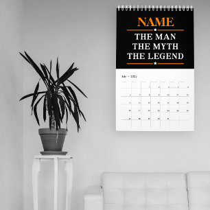 Personalized Name The Man The Myth The Legend Calendar