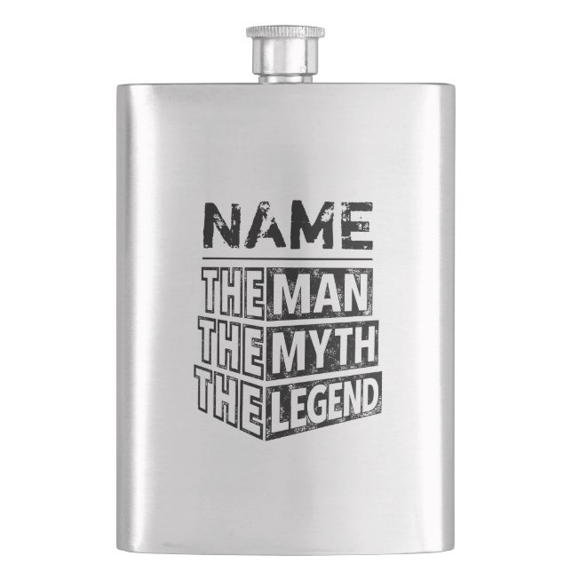 Personalized Name The Man The Myth The Legend Flask (Front)