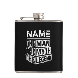 Personalized Name The Man The Myth The Legend Flask