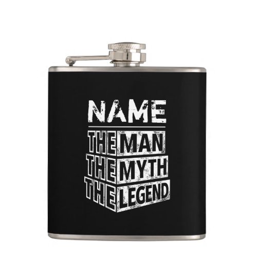 Personalized Name The Man The Myth The Legend Flask