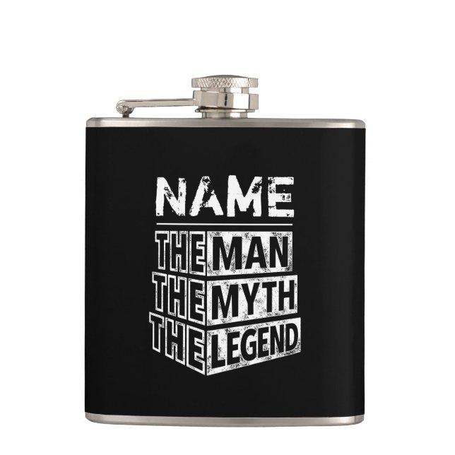 Personalized Name The Man The Myth The Legend Flask (Front)