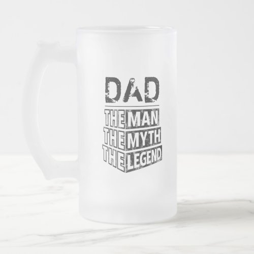 Personalized Name The Man The Myth The Legend  Frosted Glass Beer Mug