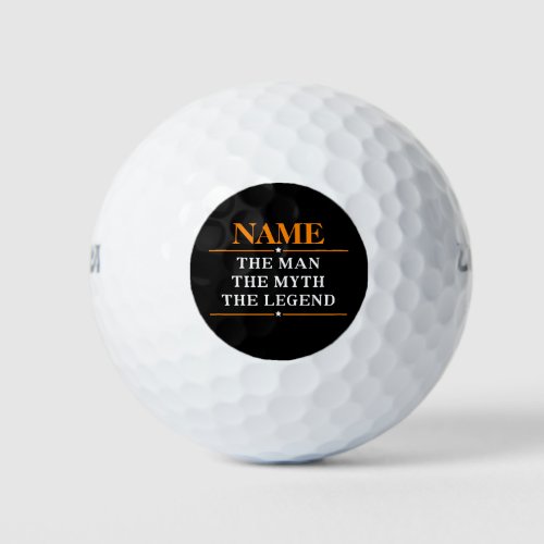 Personalized Name The Man The Myth The Legend Golf Balls
