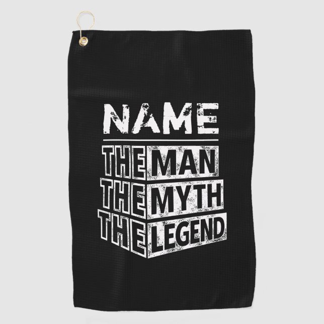 Personalized Name The Man The Myth The Legend Golf Towel (Front)