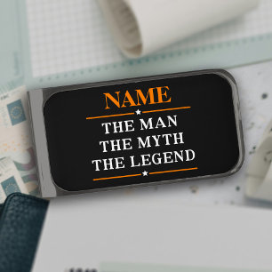 Personalized Name The Man The Myth The Legend Gunmetal Finish Money Clip