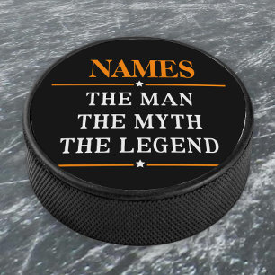 Personalized Name The Man The Myth The Legend Hockey Puck