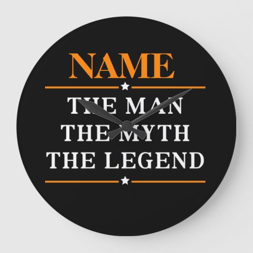 Personalized Name The Man The Myth The Legend Large Clock