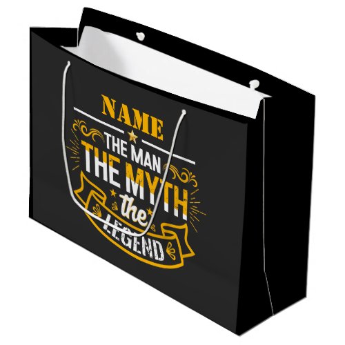 Personalized Name The Man The Myth The Legend Large Gift Bag