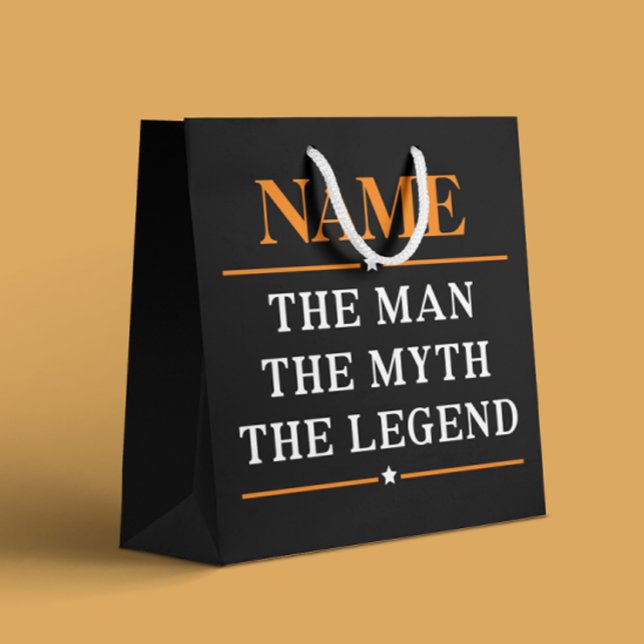 Personalized Name The Man The Myth The Legend Large Gift Bag (Creator Uploaded)