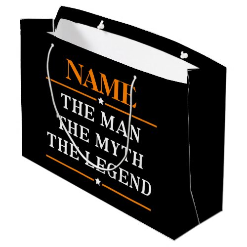 Personalized Name The Man The Myth The Legend Large Gift Bag