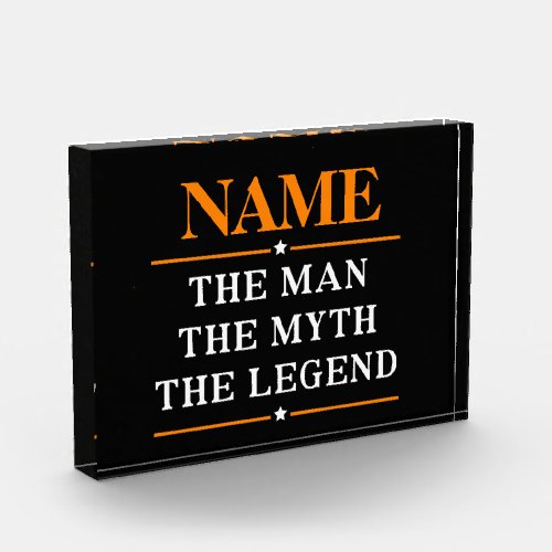 Personalized Name The Man The Myth The Legend Photo Block