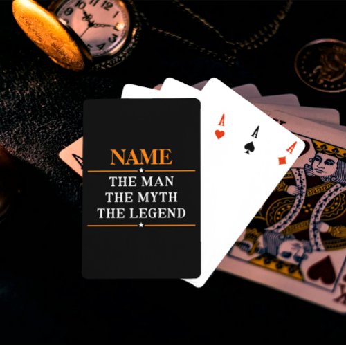 Personalized Name The Man The Myth The Legend Poker Cards