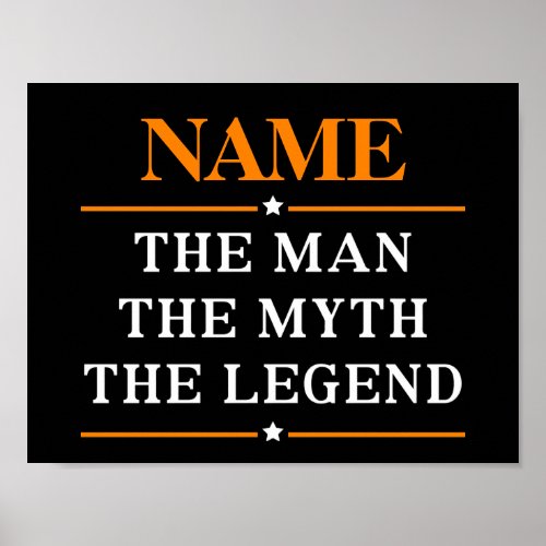 Personalized Name The Man The Myth The Legend Poster