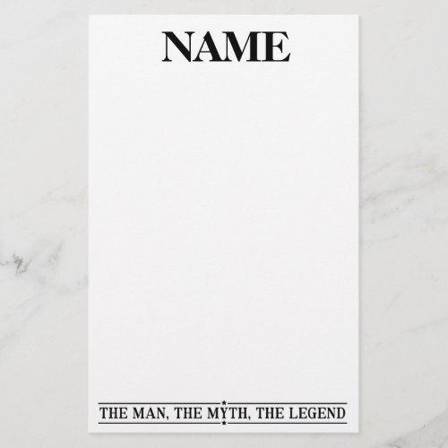 Personalized Name The Man The Myth The Legend Stationery