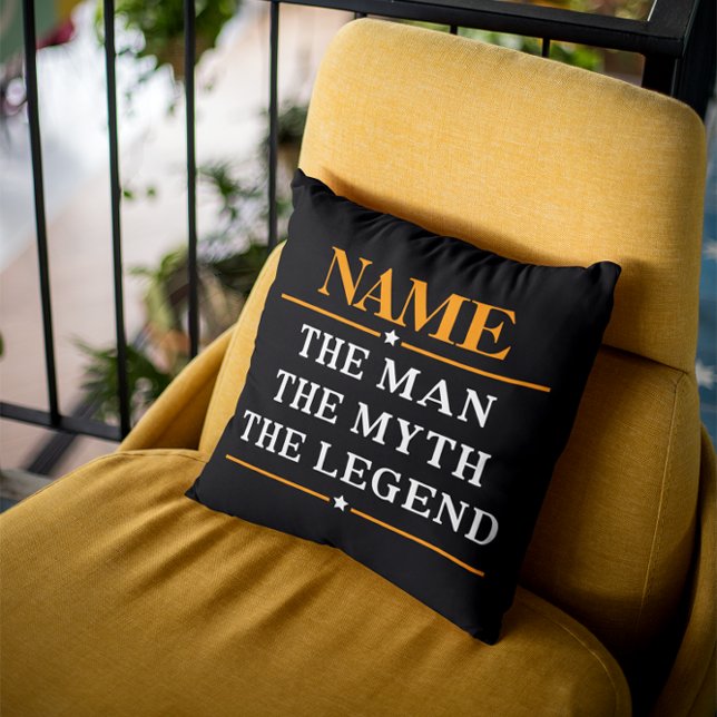 Personalized Name The Man The Myth The Legend Throw Pillow (Creator Uploaded)