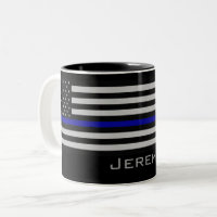 Personalized Name Thin Blue Line Flag