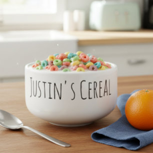 Personalized Name Thin Font Cereal Soup Mug