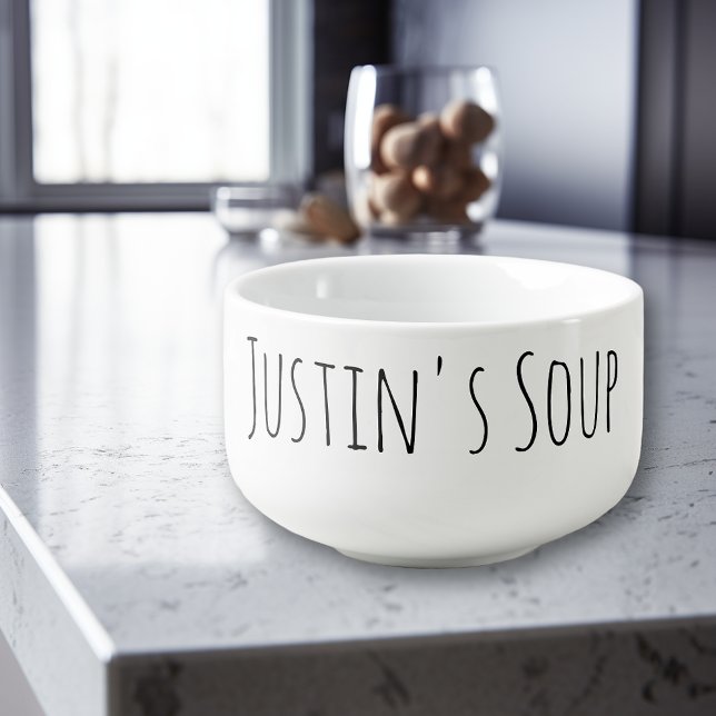 Personalized Name Thin Font Soup Mug (Creator Uploaded)
