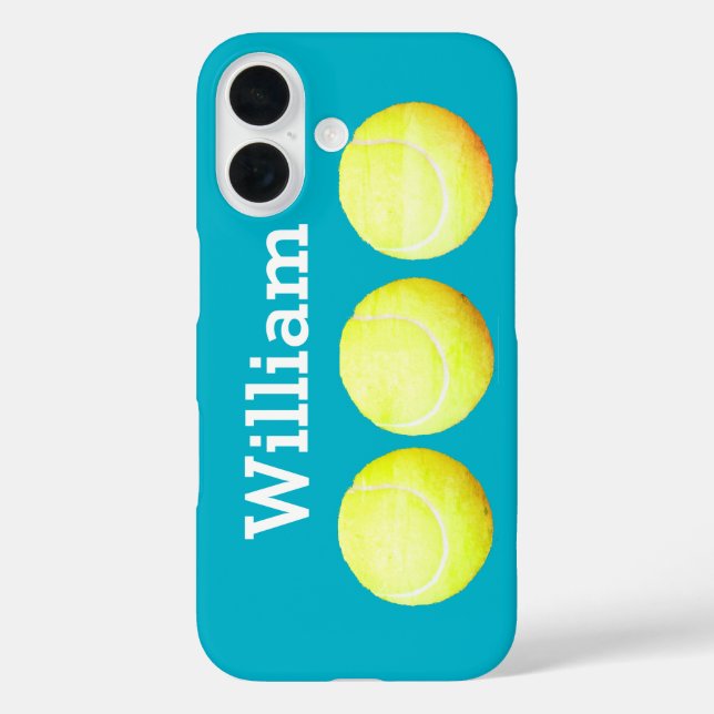 Personalized Name, Three Tennis Balls in a Row Case-Mate iPhone Case (Back)