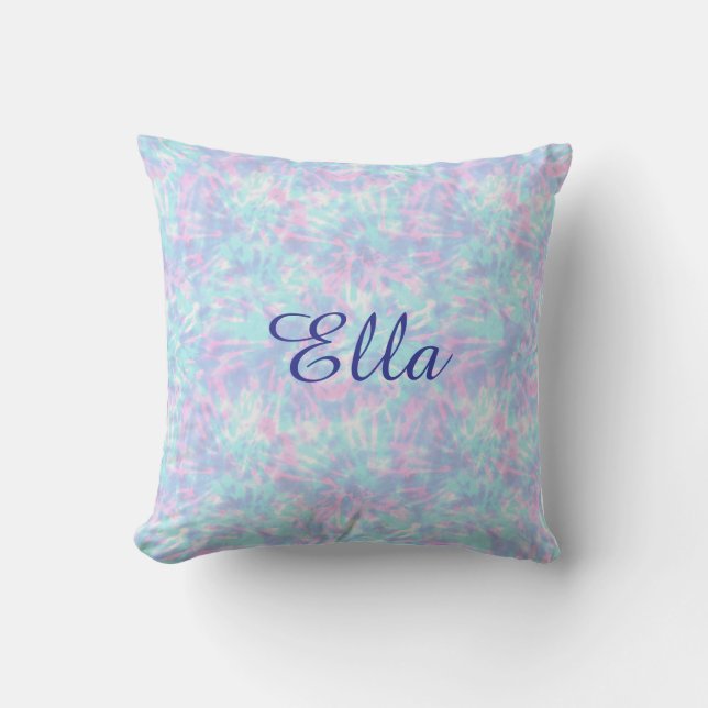 Personalized name Tie & Die  Throw Pillow (Front)