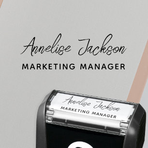 Personalized name title signature script  self-inking stamp