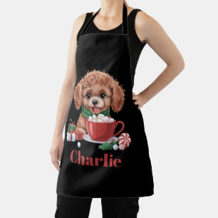 Personalized Name Toy Poodle Dog Lover Christmas Apron