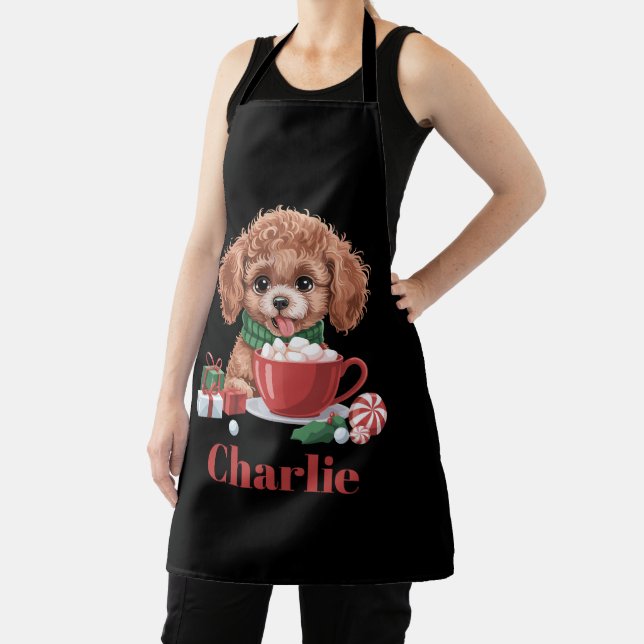 Personalized Name Toy Poodle Dog Lover Christmas  Apron (Insitu)