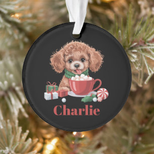 Personalized Name Toy Poodle Dog Lover Christmas Ornament