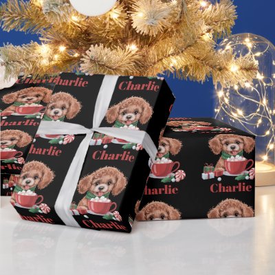 Personalized Name Toy Poodle Dog Lover Christmas  Wrapping Paper