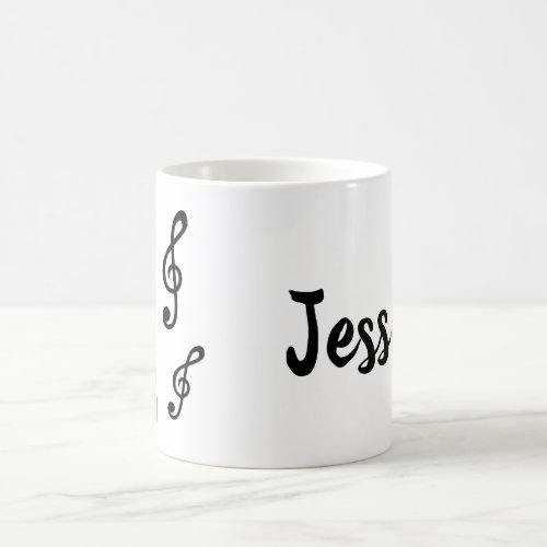 Personalized Name Treble Clefs Musical Notes Music Coffee Mug