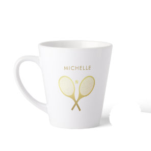 Personalized Name Trendy Tennis  Latte Mug