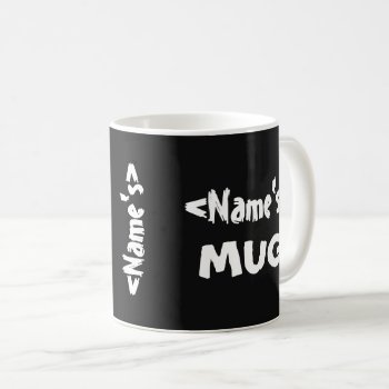 Personalized Name Trio Black White Coffee Mug by BiskerVille at Zazzle
