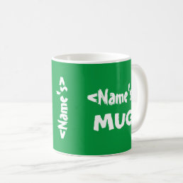 Personalized Name Trio Green White Coffee Mug