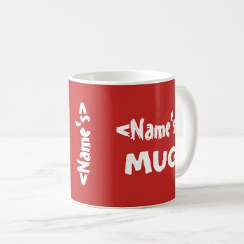 Personalized Name Trio Red White Mug by BiskerVille at Zazzle