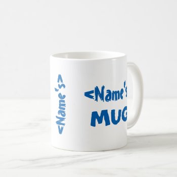 Personalized Name Trio White Blue Coffee Mug by BiskerVille at Zazzle
