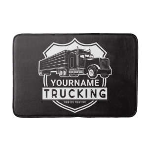 Personalized NAME Trucking Big Rig Semi Trucker Bath Mat
