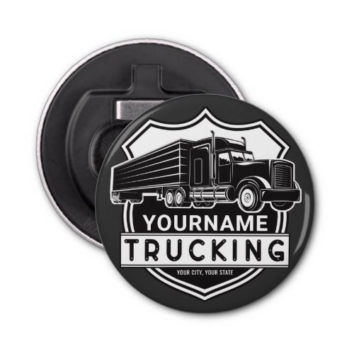 Personalized NAME Trucking Big Rig Semi Trucker  Bottle Opener