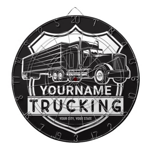 Personalized NAME Trucking Big Rig Semi Trucker   Dart Board