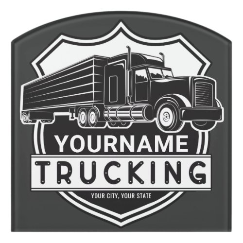 Personalized NAME Trucking Big Rig Semi Trucker   Door Sign