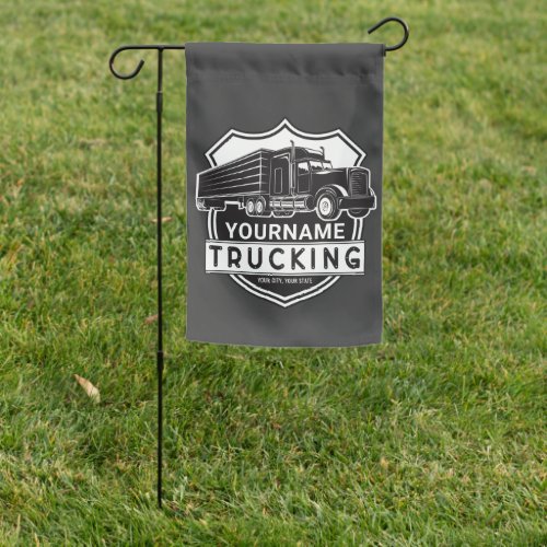 Personalized NAME Trucking Big Rig Semi Trucker Garden Flag