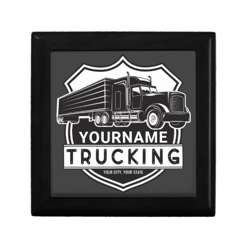 Personalized NAME Trucking Big Rig Semi Trucker   Gift Box