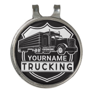 Personalized NAME Trucking Big Rig Semi Trucker Golf Hat Clip